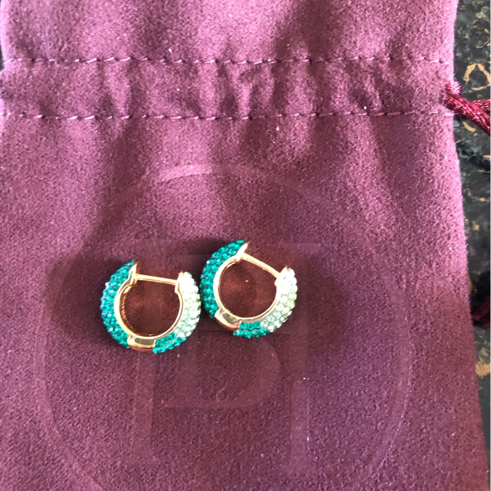Reversible Sparkle Hoop Earrings - Picture 3 of 7